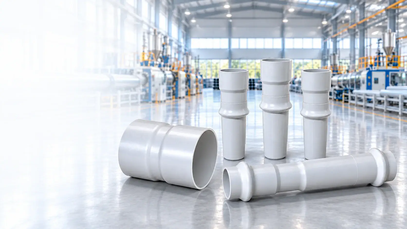 Sanghavi Unbreakable fabricated agricultural couplers displayed inside a modern manufacturing facility