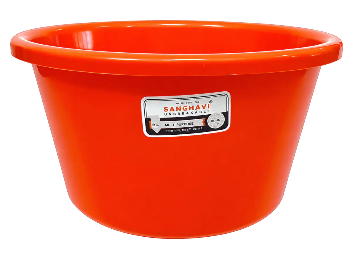 Orange Sanghavi Unbreakable Multi Purpose Tub